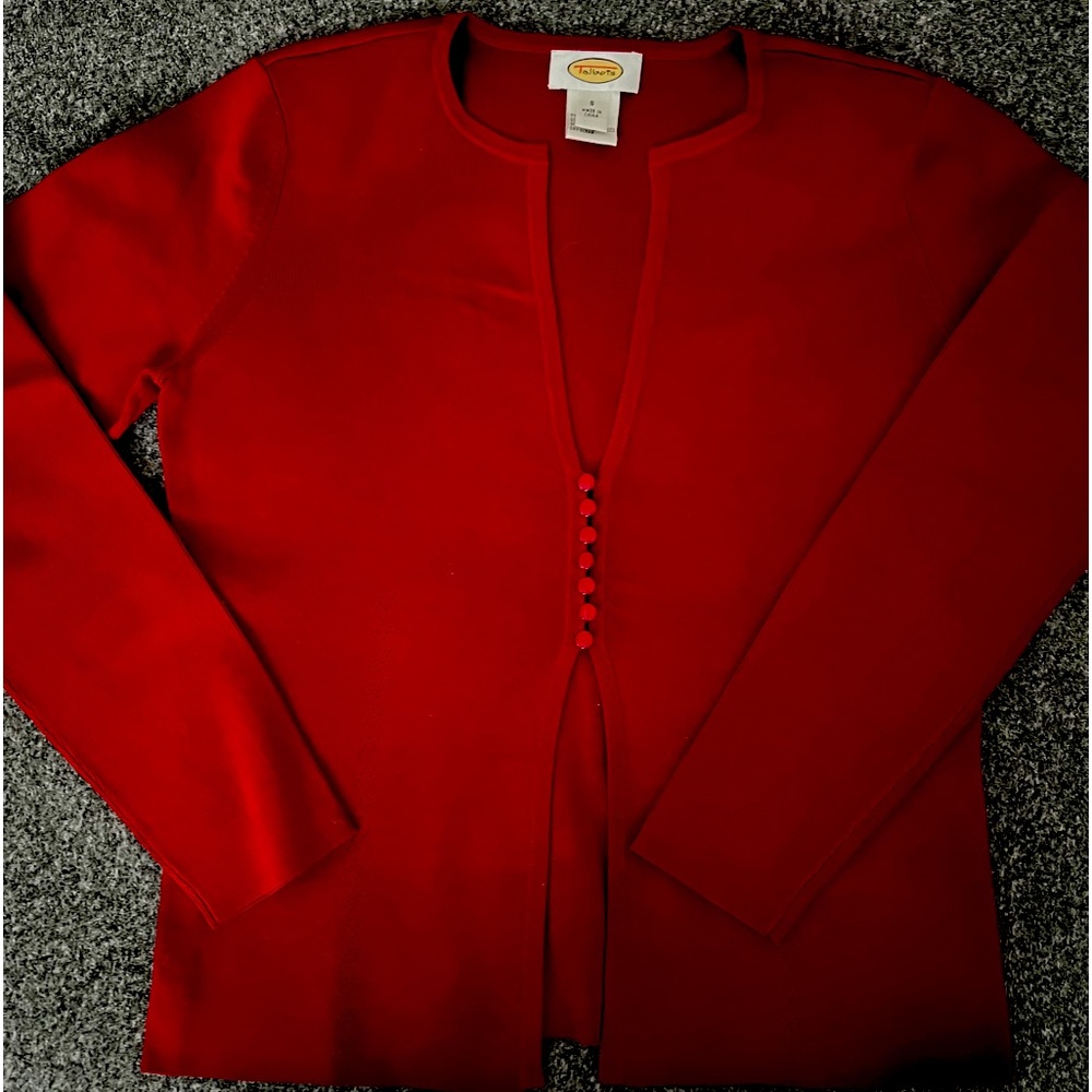Talbots burgundy red cardigan in size S.